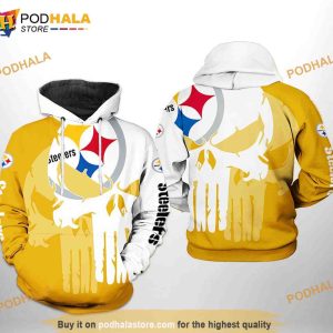 Pittsburgh Steelers NFL Team Skull 3D Hoodie, Sweatshirt