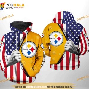 Pittsburgh Steelers NFL US Flag Team 3D Hoodie, Sweatshirt