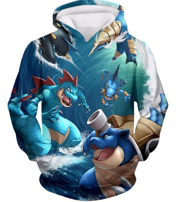 Pokemon All Powerful Water Type Pokemons Cool 3D Hoodie All Over Print
