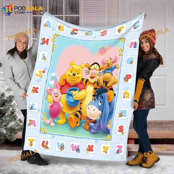 Pooh And Friends Alphabet Blanket Blanket, Winnie The Pooh Characters Blanket