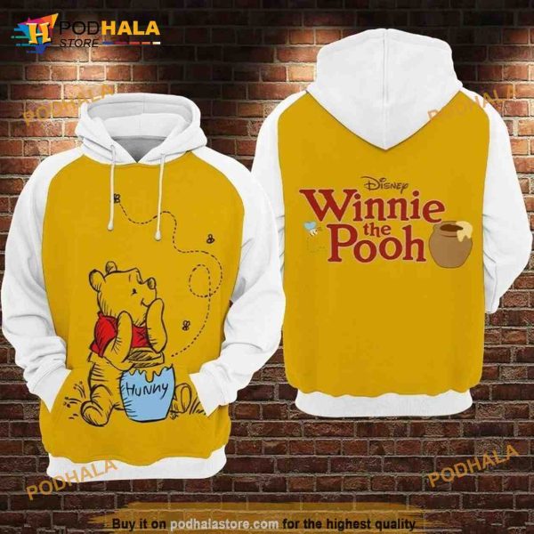 Pooh And Honey Winnie The Pooh All Over Print 3D Hoodie