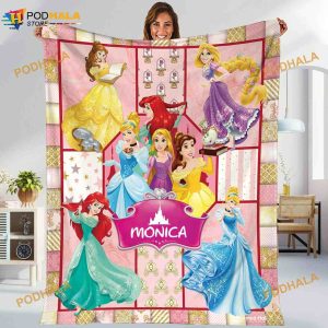 Princess Blanket Princesses Disney Fleece Blanket, Quilt Christmas Gifts