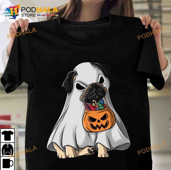 Pug Halloween Ghost Pug Trick Or Treat Halloween Costume Shirt