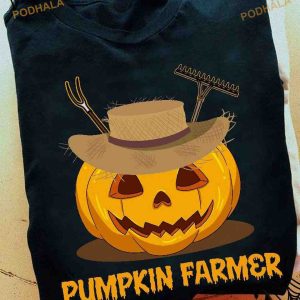 Pumpkin Farmer Halloween Shirt ,farmer Life Pumpkin Costume Gift