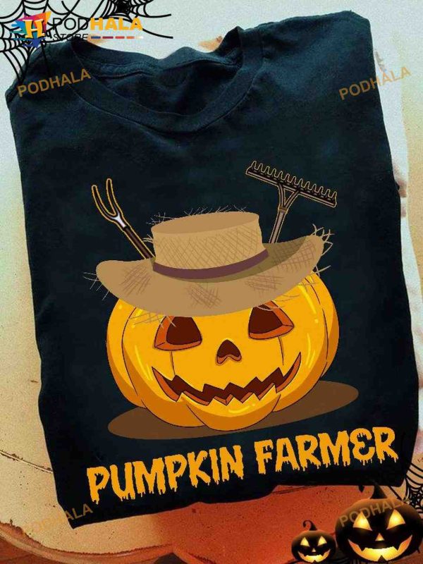 Pumpkin Farmer Halloween Shirt ,farmer Life Pumpkin Costume Gift