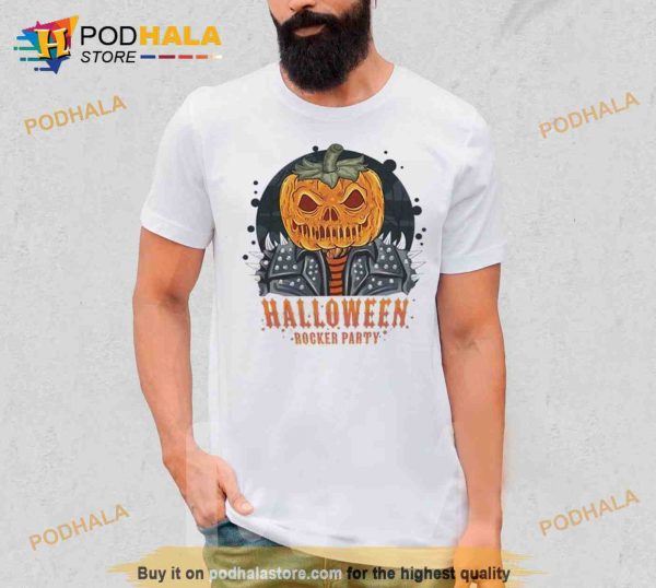 Pumpkin Head Rocker Draw Halloween 2023 Trending Shirt