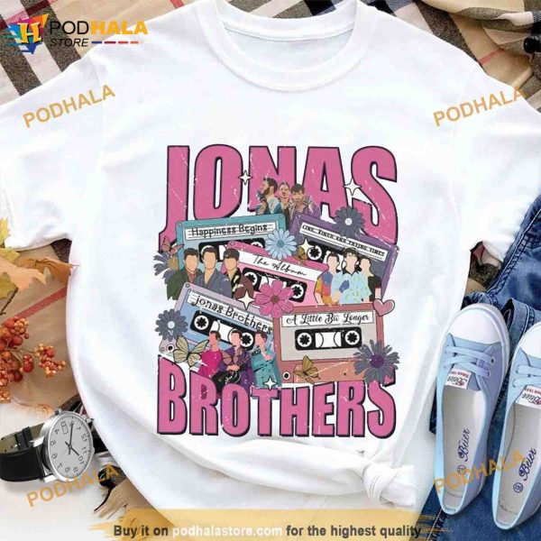Retro Jonas Brothers Cassette Shirt, Nick Joe Kevin Jonas Shirt, Five Albums One Night Tour
