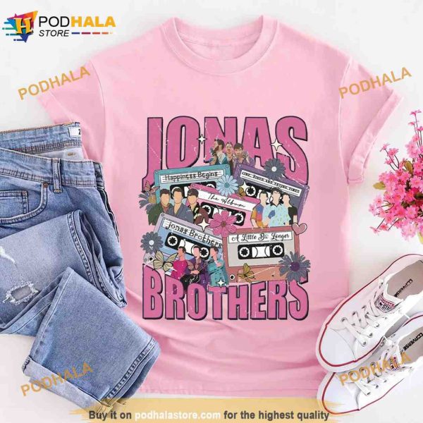 Retro Jonas Brothers Cassette Shirt, Nick Joe Kevin Jonas Shirt, Five Albums One Night Tour