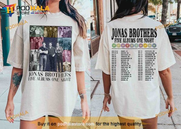 Retro Jonas Brothers The Eras Tour 2 Sides Shirt, Nick Joe Kevin Jonas Tour Merch