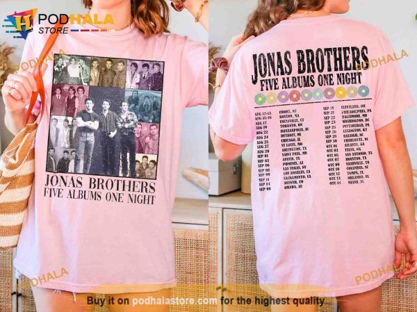 Retro Jonas Brothers The Eras Tour 2 Sides Shirt, Nick Joe Kevin Jonas Tour Merch