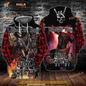 Rock N Roll Deal With It 3D Hoodie, Sweatshirt - Christmas Gifts