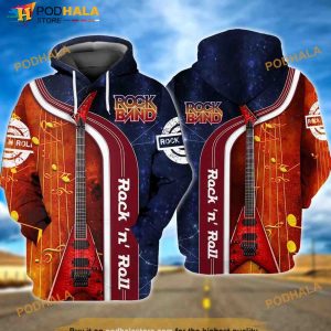 Rock N Roll Guitar 3D Hoodie, Sweatshirt - Christmas Gifts