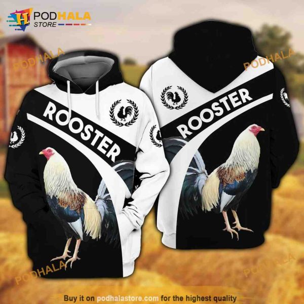 Rooster AOP Funny 3D Hoodie, Sweatshirt – Christmas Gifts