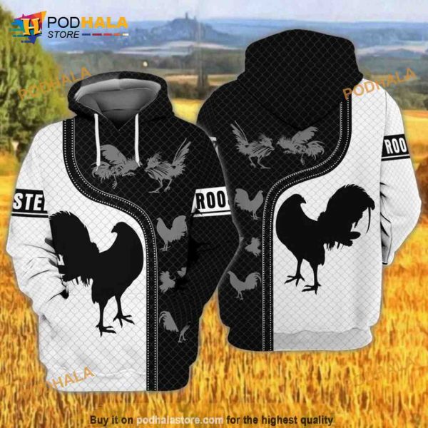 Rooster All Over Print 3D Hoodie, Sweatshirt – Christmas Gifts