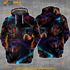 Rottweiler Dog Full Printing 3D Hoodie, Sweatshirt - Christmas Gifts