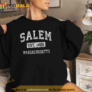 Salem 1692 Massachusetts MA Vintage Established Sports Design Halloween Shirt 2