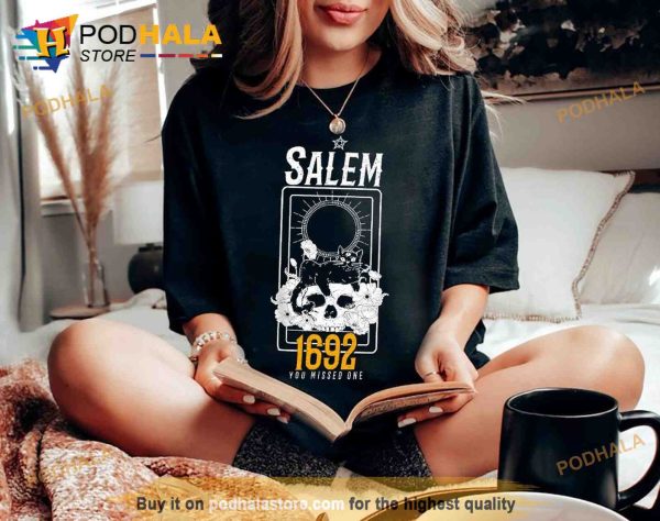 Salem 1692 They Missed One Black Cat Witch Shirt, Retro Salem Massachusetts Halloween