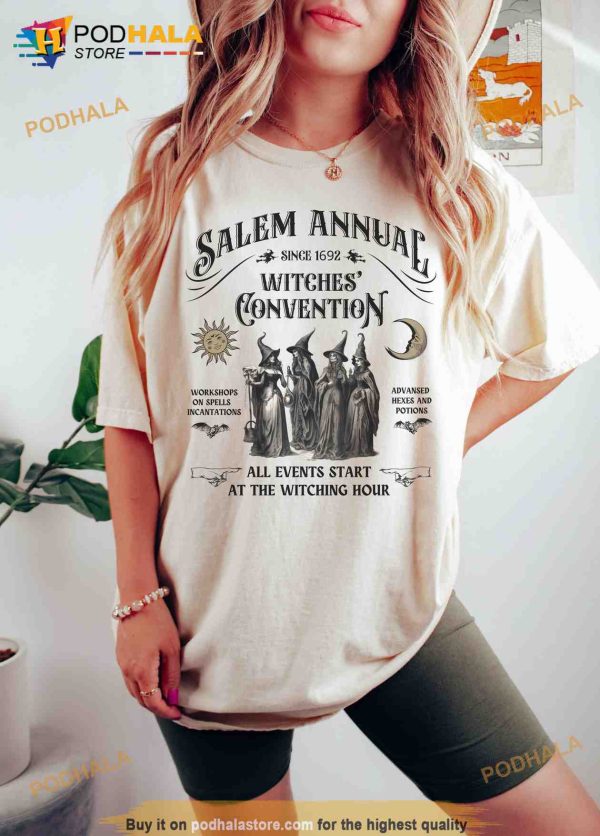 Salem Witch Convention Shirt, Vintage Salem Massachusetts trip Halloween Shirt