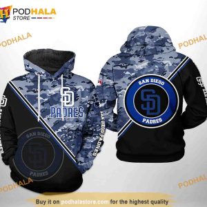 San Diego Padres MLB Camo Team 3D Hoodie, Sweatshirt