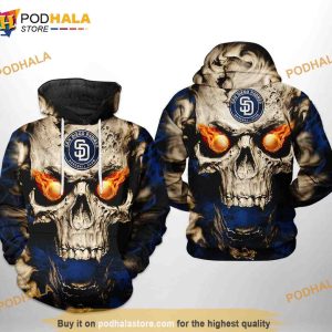 San Diego Padres MLB Skull 3D Hoodie, Sweatshirt