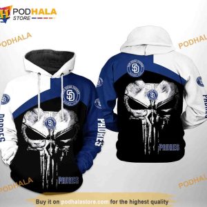 San Diego Padres MLB Skull Punisher 3D Hoodie, Sweatshirt