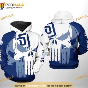 San Diego Padres MLB Team Skull 3D Hoodie, Sweatshirt
