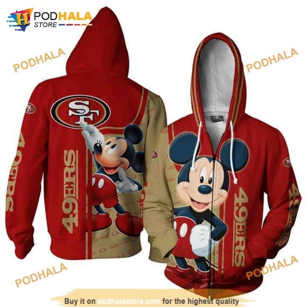 San Francisco 49ers Mickey Fan 3D Hoodie For Football Lovers
