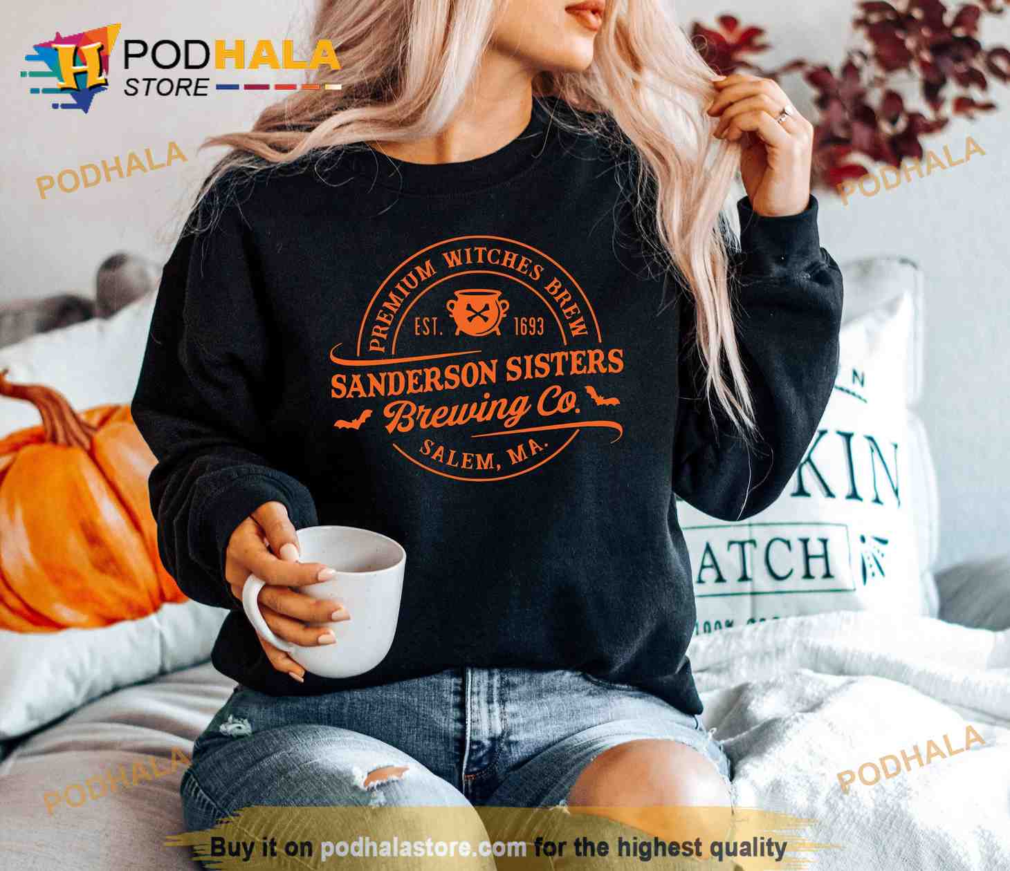 Sanderson Sister Brewing Co 1693 Halloween Sweatshirt Hocus Pocus Costume Ideas Podhalastore