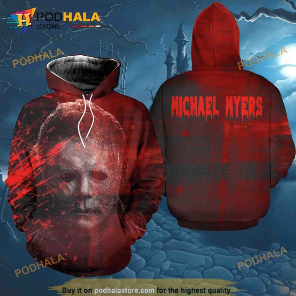 Scary Face Michael Myers Hoodie 3D, Michael Myers Halloween Costume