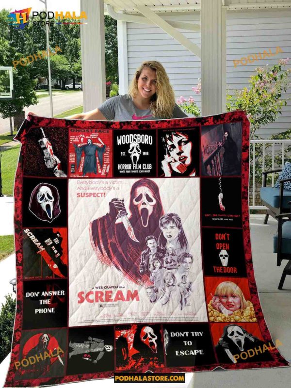 Scream Fleece Blanket, Ghostface Quilt, Halloween Gift Ideas