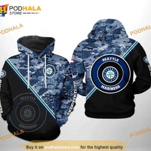 Seattle Mariners MLB Camo Team 3D Hoodie, Sweatshirt