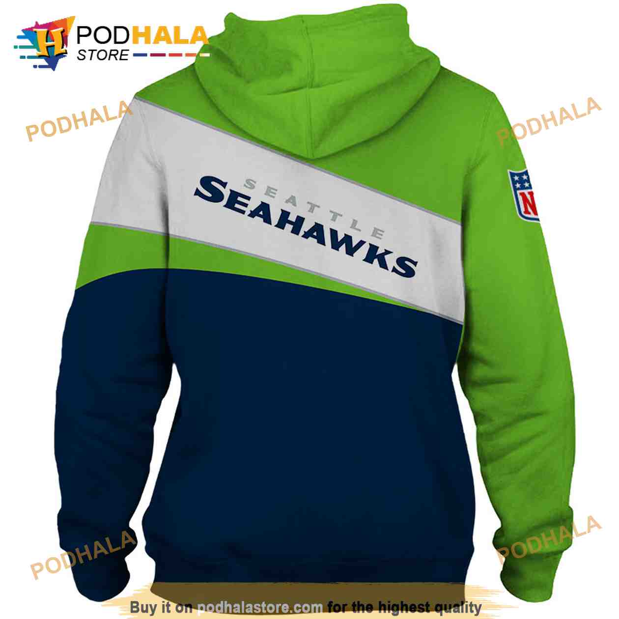 Seattle Seahawks Youth Logo Allover Print Long Sleeve T-Shirt