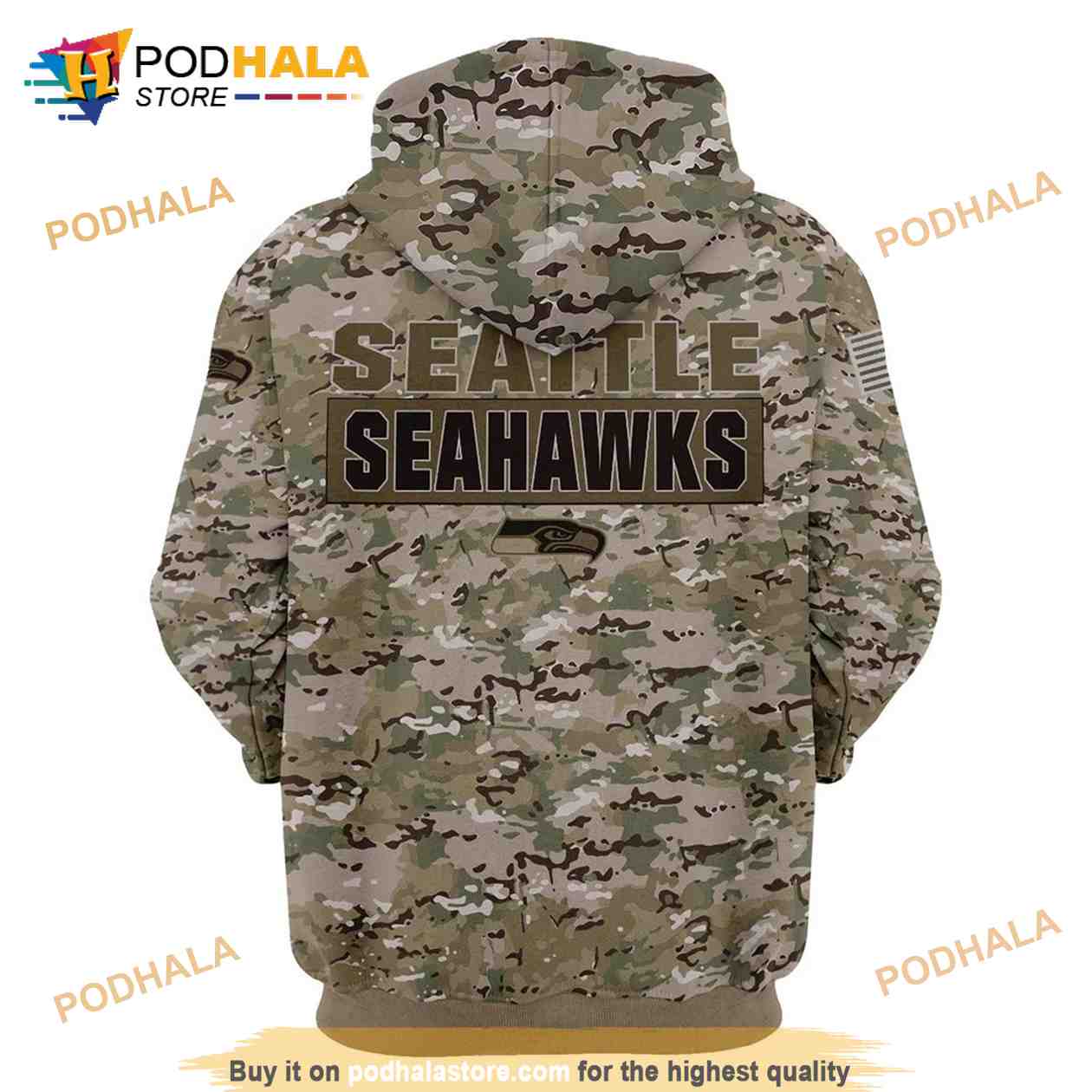 Seattle Seahawks Camo Army 3D Hoodie - Bring Your Ideas, Thoughts