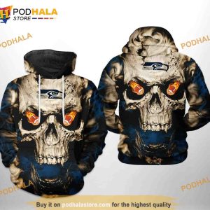 Seattle Seahawks NFL Skull Team 3D Hoodie, Sweatshirt