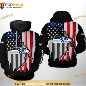 Seattle Seahawks NFL US Flag Team 3D Hoodie, Sweatshirt
