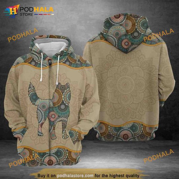Siberian Husky Mandala 3D Hoodie, Sweatshirt – Christmas Gifts