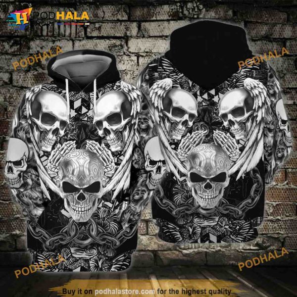 Skull 3 3D Hoodie, Sweatshirt – Christmas Gifts