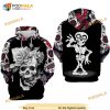 Skull With Flowers All Over Print 3D Hoodie, Sweatshirt - Christmas Gifts