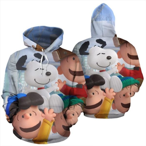 Snoopy Friends Over Print 3D Hoodie Sweatshirt, Snoopy Gifts
