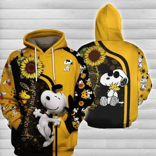 Snoopy Sunflower You Are My Sunshine 3D Hoodie Sweatshirt, Snoopy Gifts