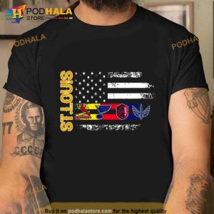 St Louis All Team Sports Flag Cardinals Blues City SC And Battlehawks Shirt 2