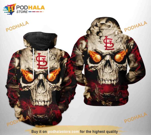 St. Louis Cardinals MLB Skull 3D Hoodie, Sweatshirt