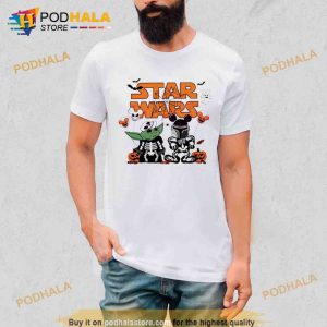 Star Wars Yoda And Boba Fett Skeleton Halloween Shirt 2