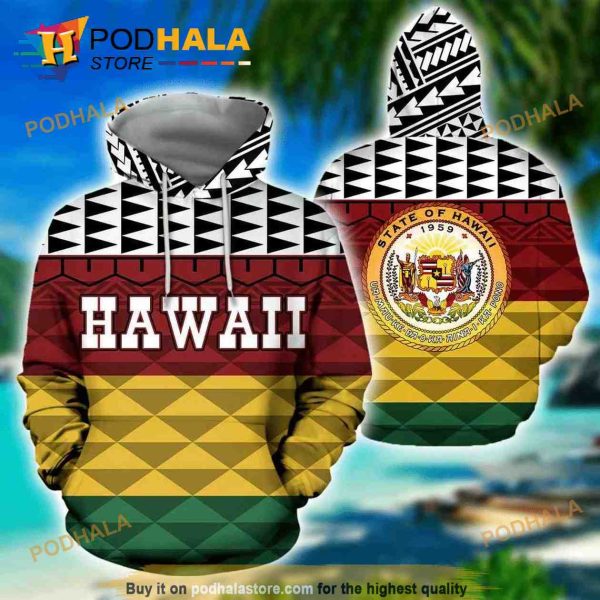 State Of Hawaii 1959 All Over Print 3D Hoodie, Christmas Gifts
