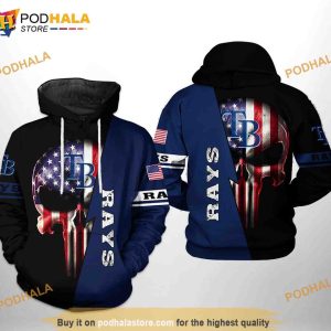 Tampa Bay Rays MLB US Flag Skull 3D Hoodie, Sweatshirt