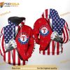 Texas Rangers MLB US Flag 3D Hoodie, Sweatshirt