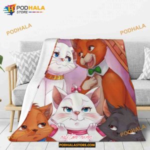 The Aristocats Custom Name Disney Blanket, Unique Disney Gifts For Adults