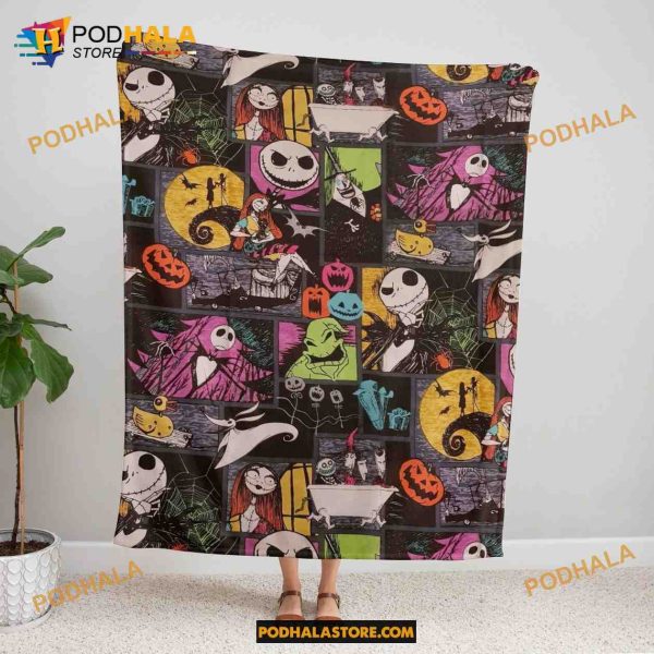 The Night Before Christmas, Jack Skellington And Sally Halloween Fleece Blanket