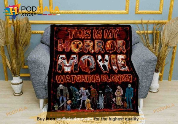 This Is My Horror Movie Watching Blanket, Ghost Face Blanket, Michael Myers Blanket