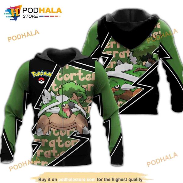 Torterra Pokemon Anime Manga 3D Hoodie